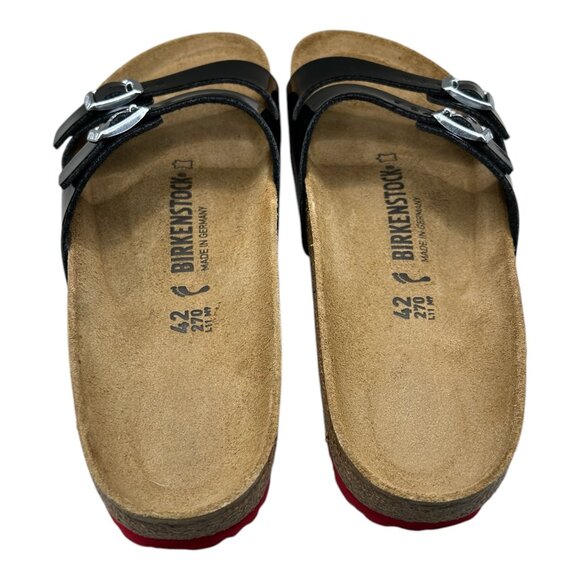 NIB Birkenstock Ibiza Patent Black, Red Sole Sandals, Womens 11 Mens 9, Narrow - Picture 7 of 9